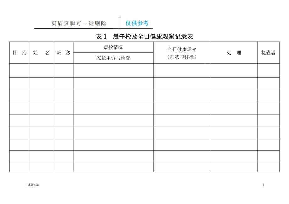 (托幼機(jī)構(gòu))晨午檢及全日健康觀察記錄表【參考優(yōu)選】_第1頁