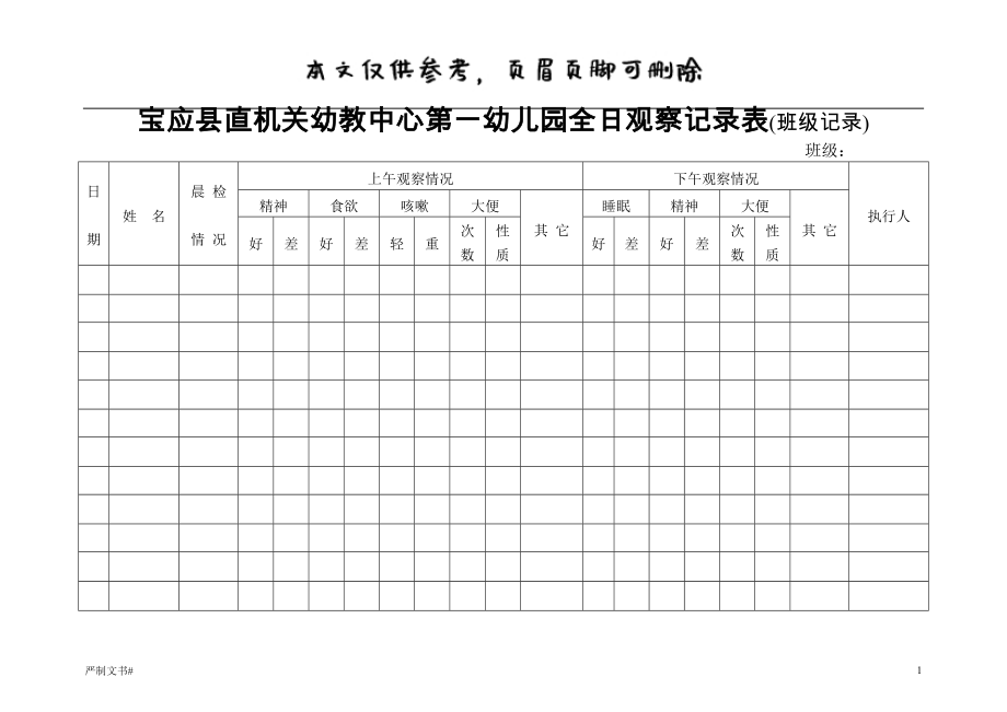 全日觀察記錄表【優(yōu)選材料】_第1頁(yè)