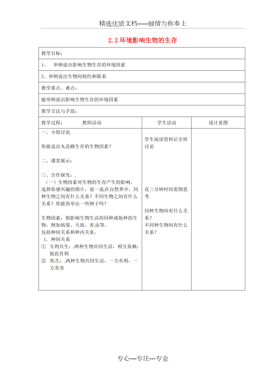 《環(huán)境影響生物的生存》教案_第1頁