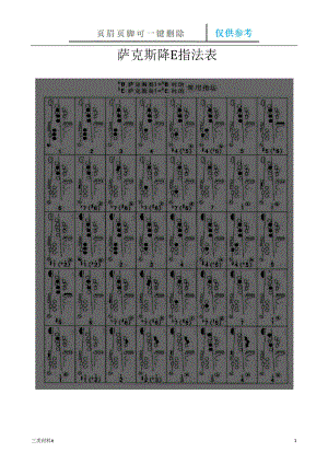 薩克斯降E指法表詳版【材料特制】