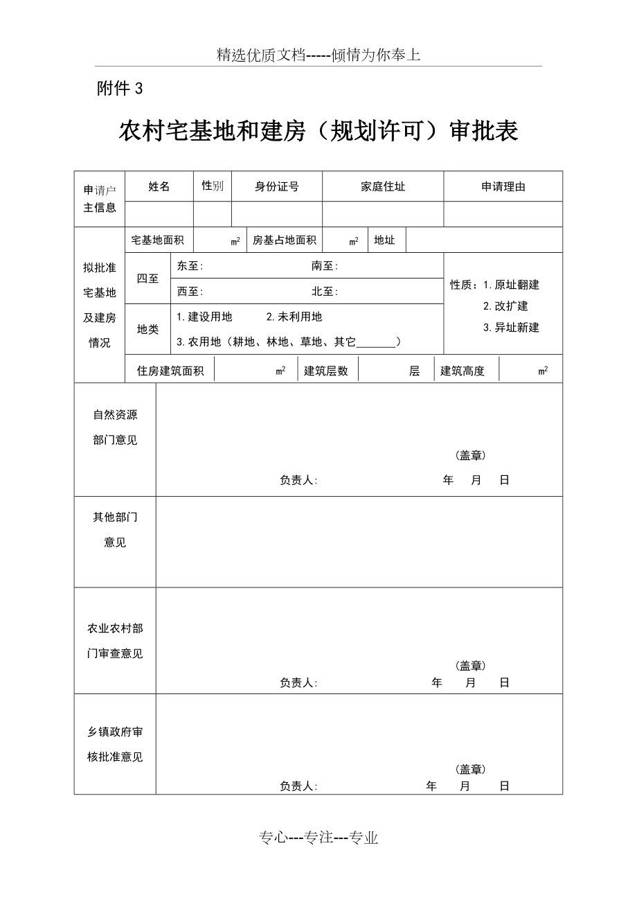 农村宅基地和建房审批表_第1页