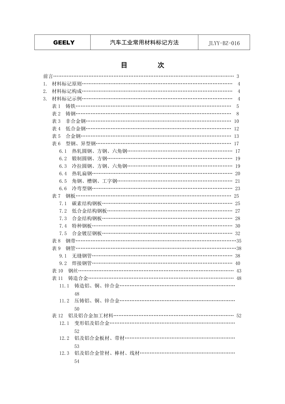 汽車工業(yè)常用材料標(biāo)記方法（DOC 115頁(yè)）_第1頁(yè)