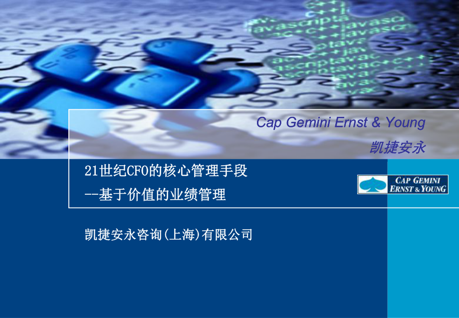 CFO基于价值的业绩管理－凯捷安永（PPT20页）_第1页