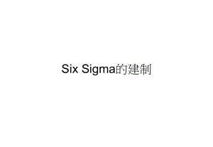 Six Sigma的建制