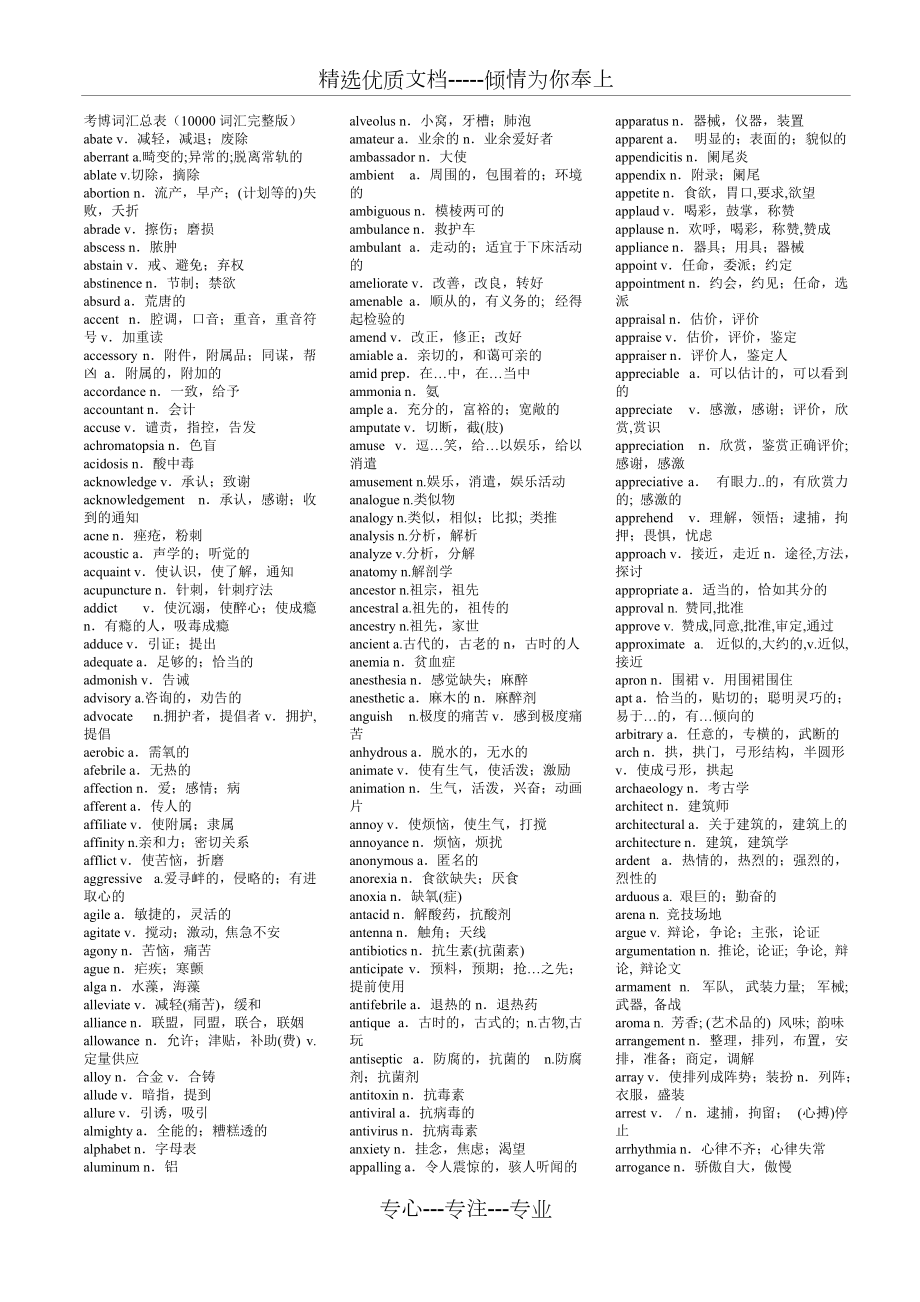 考博英语10000词汇(打印版)_第1页