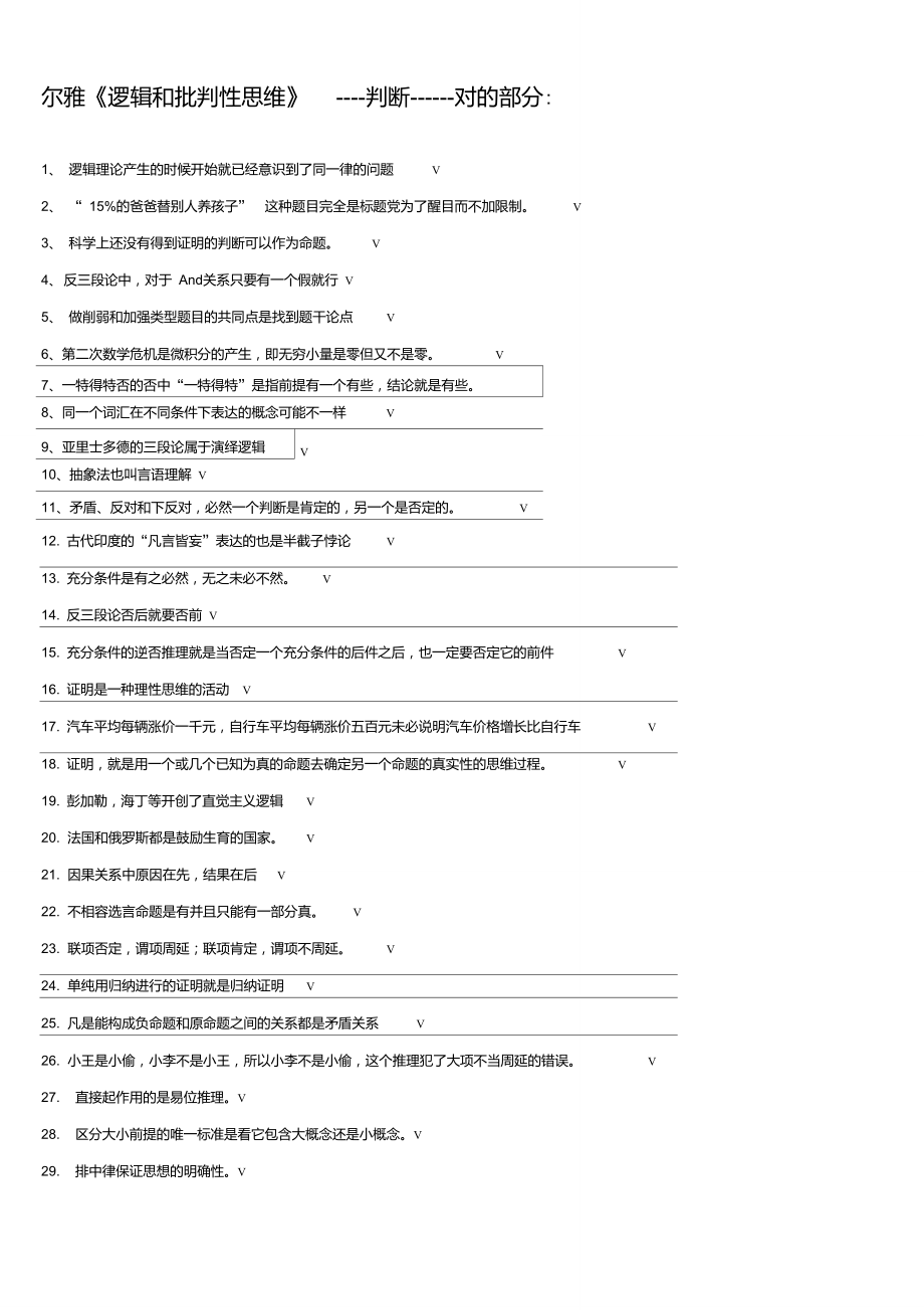 爾雅《邏輯和批判性思維》----判斷部分_第1頁