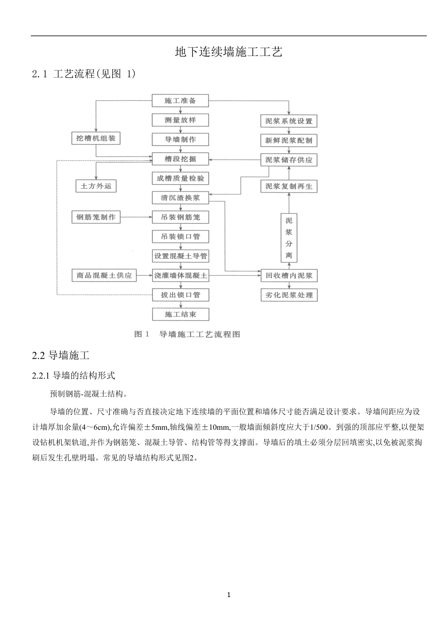 地下连续墙施工工艺（ 详细）范本_第1页