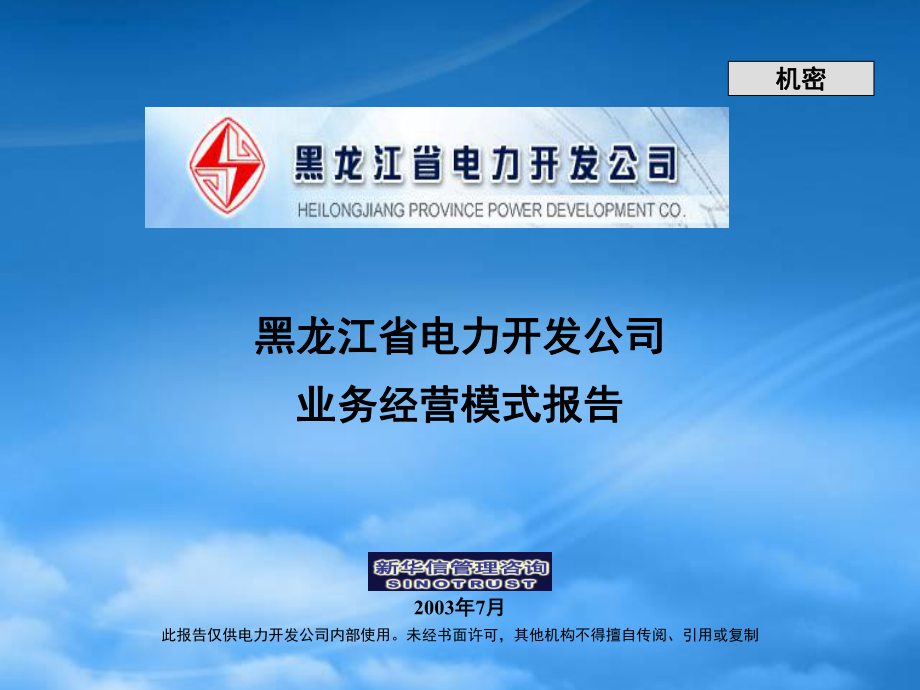 企业管理--黑龙江电力开发公司业务经营模式报告_第1页