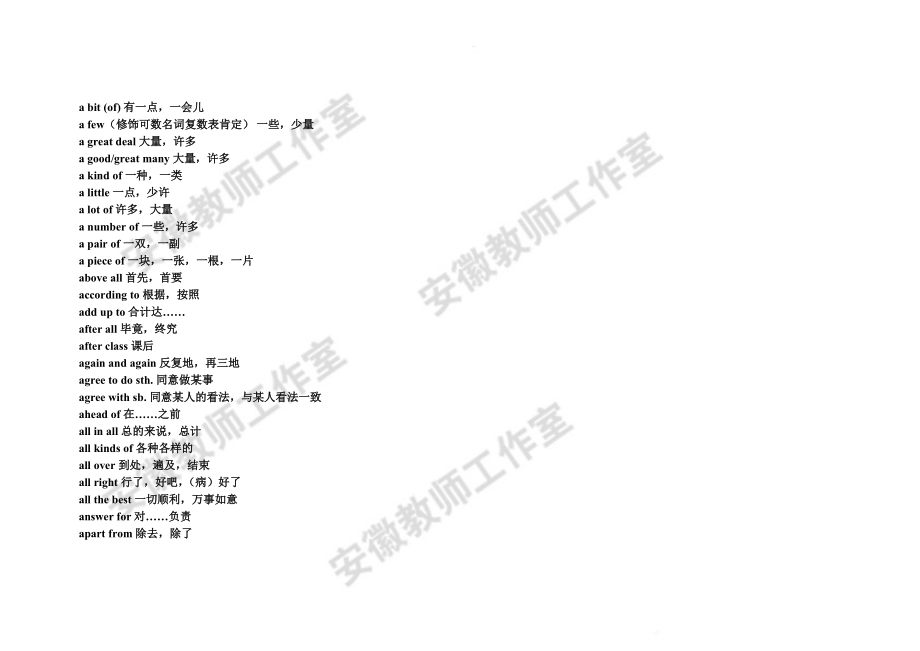 初中英语词组_第1页