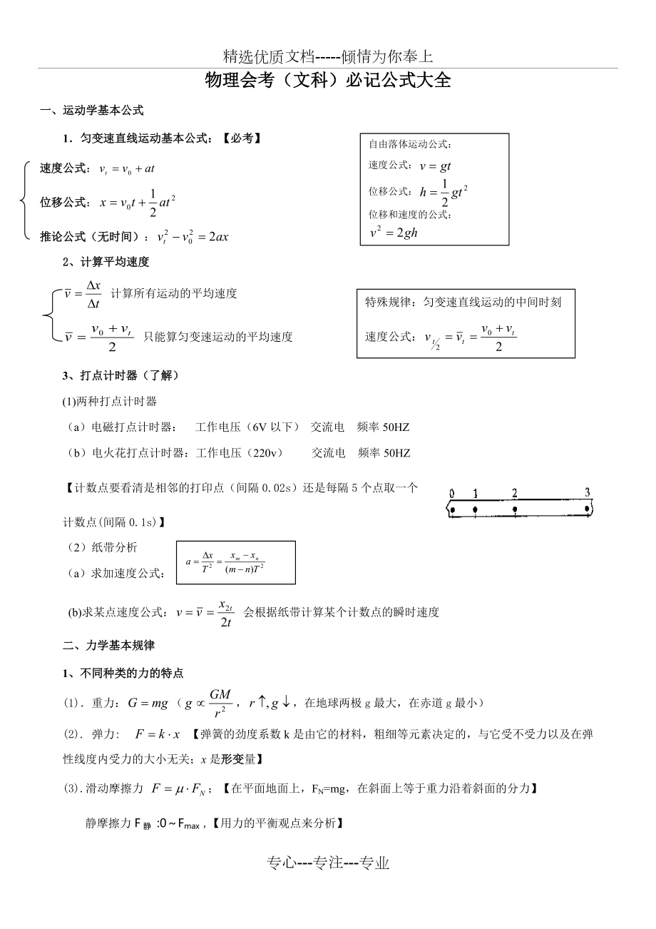 2019高中物理会考必记公式_第1页