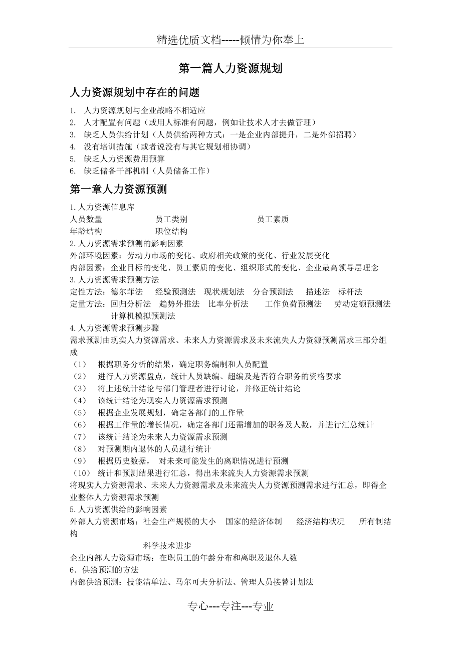 上海人力资源三级考试重点整理_第1页