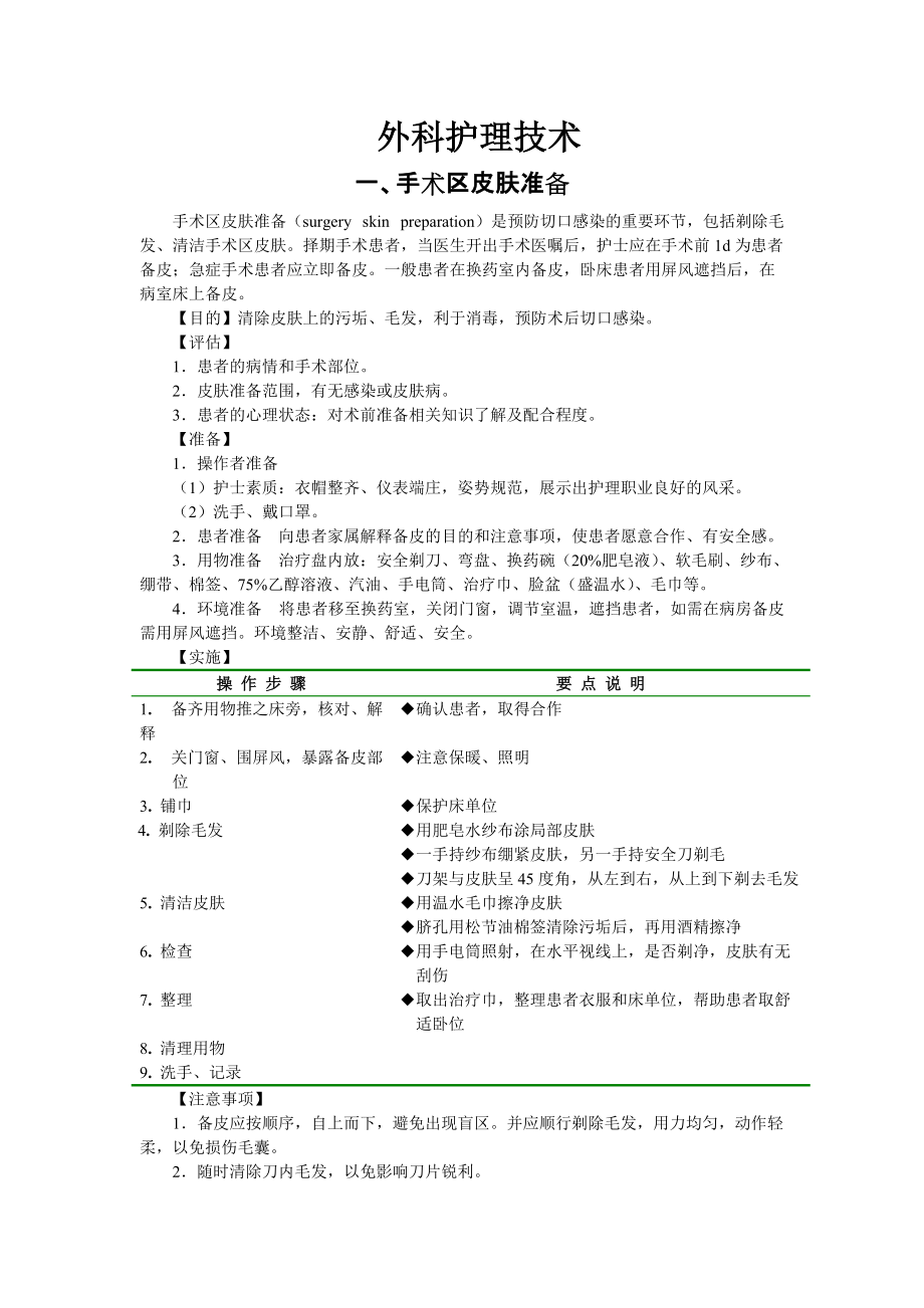 外科护理技术操作规程_第1页