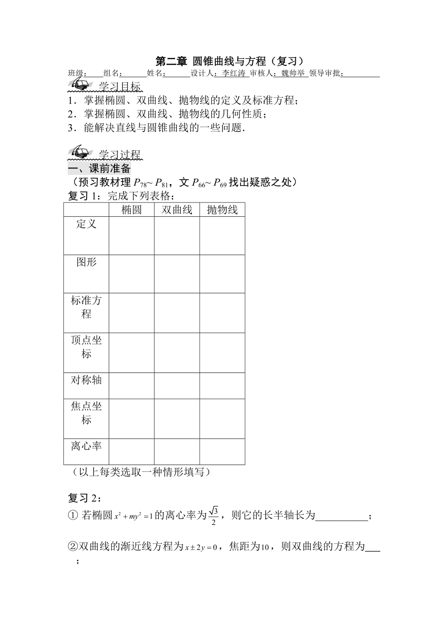 22圆锥曲线复习_第1页