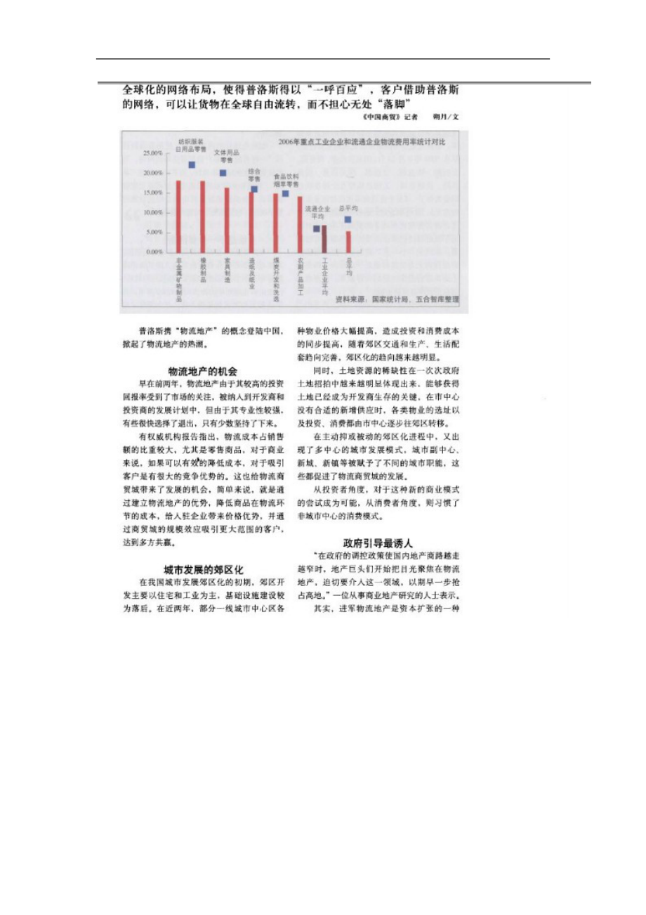 物流地产的普洛斯效应_第1页