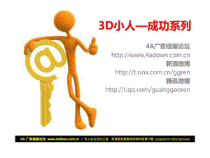 4A广告提案论坛PPT模板专用3D小人之成功系列