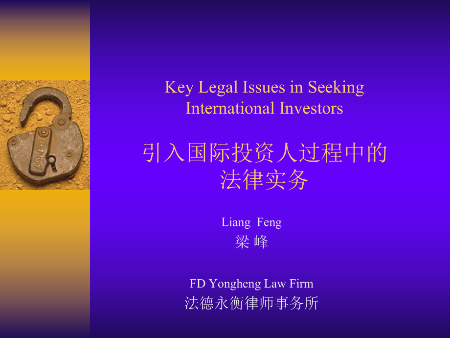 引入国际投资人过程中的法律实务概述_第1页