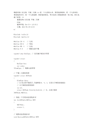 數據結構C語言版 平衡二叉樹83847