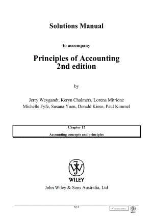 会计学原理第二版英文版wiley出版社第12章答案