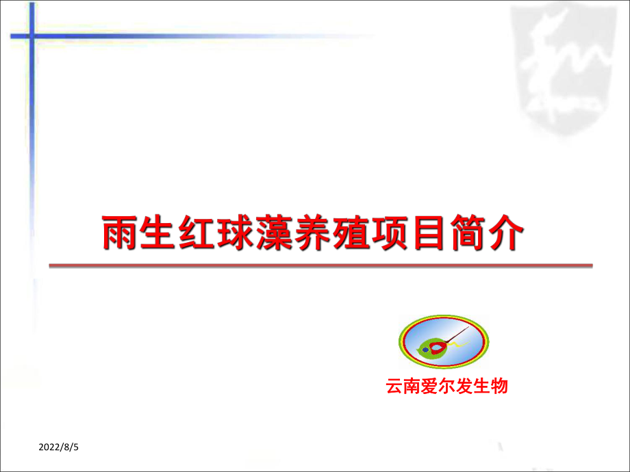 雨生红球藻养殖项目简介_第1页