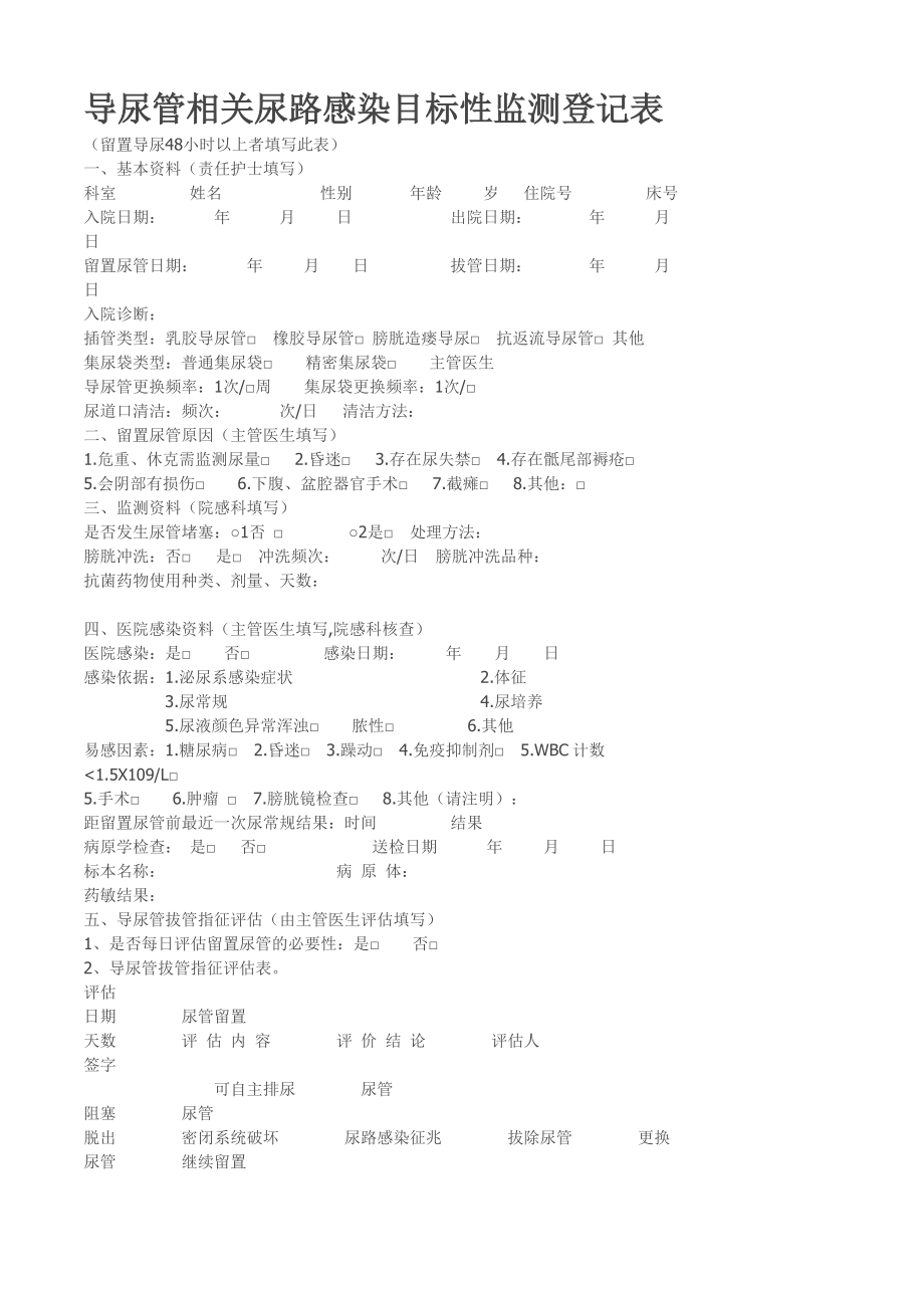 院感各种监测表汇总_第1页