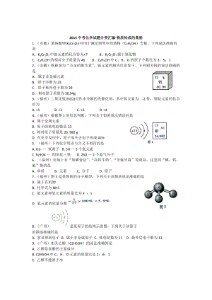 2015中考化學(xué)試題分類匯編 物質(zhì)構(gòu)成的奧秘