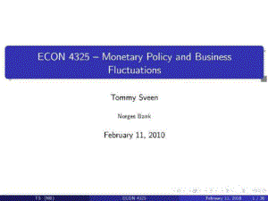 monetarypolicy挪威奥斯陆大学TommySveenECON43254