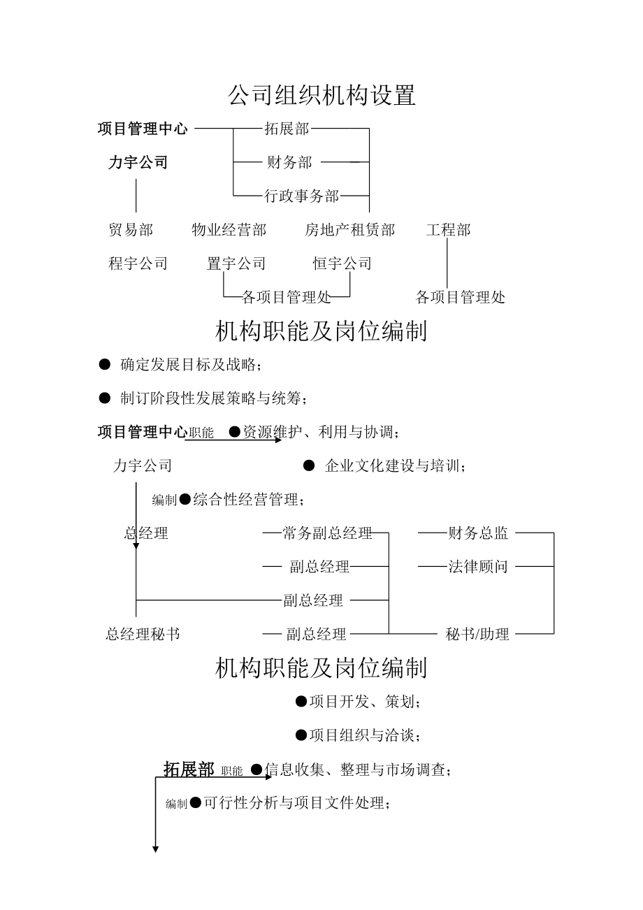 《公司组织机构设置》word版_第1页