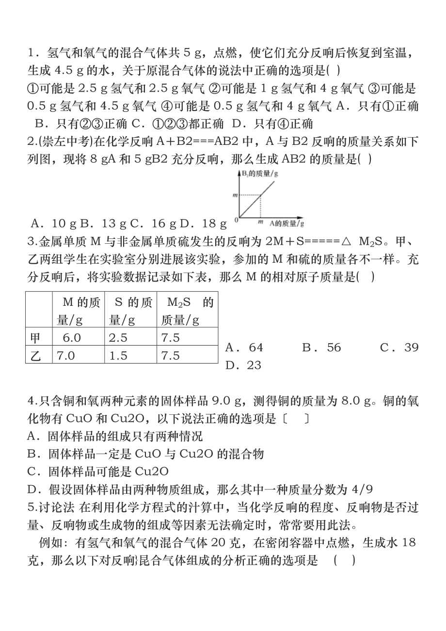 培優(yōu)輔導(dǎo) 化學(xué)方程式計(jì)算_第1頁(yè)