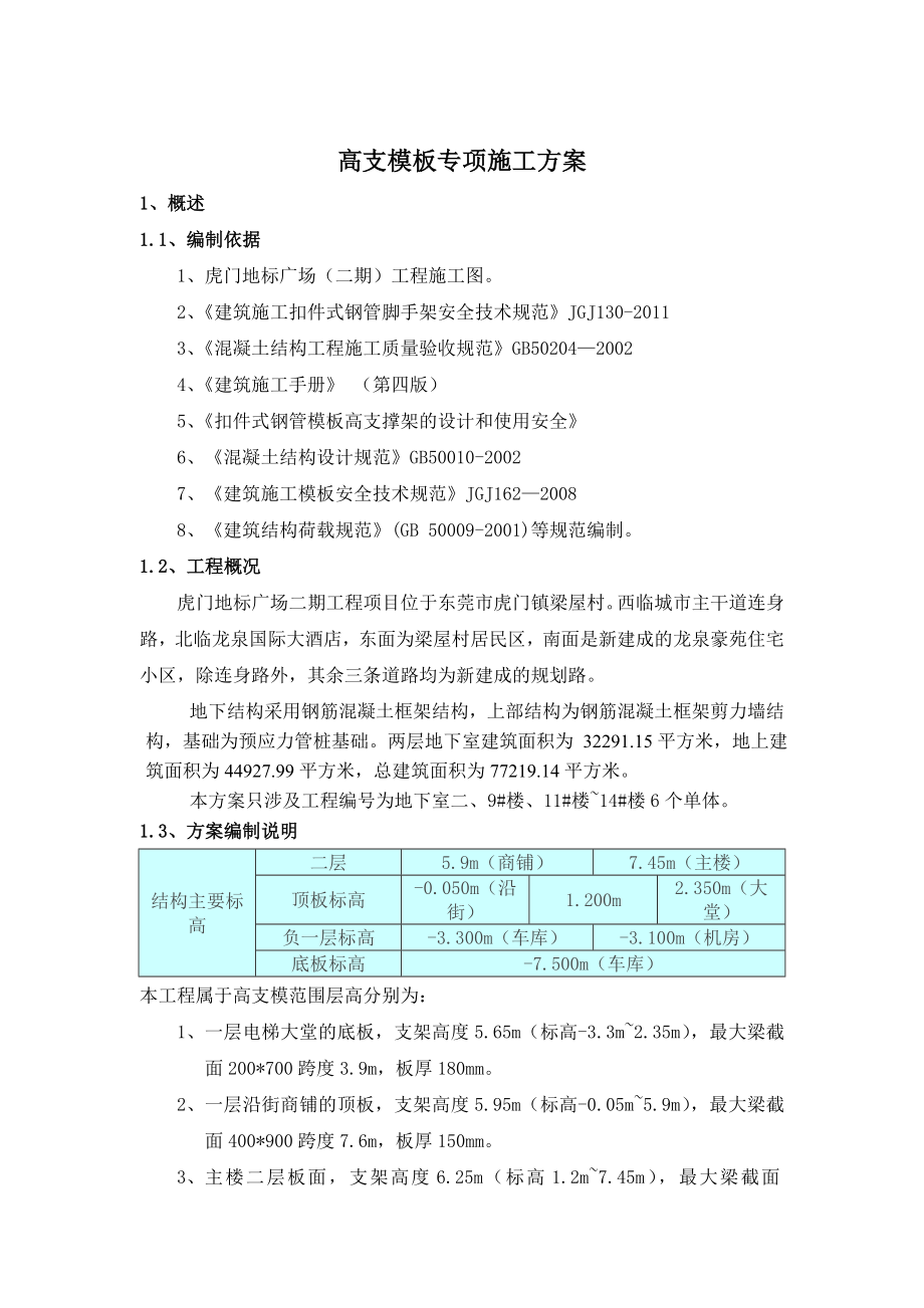 地标高支模方案_第1页