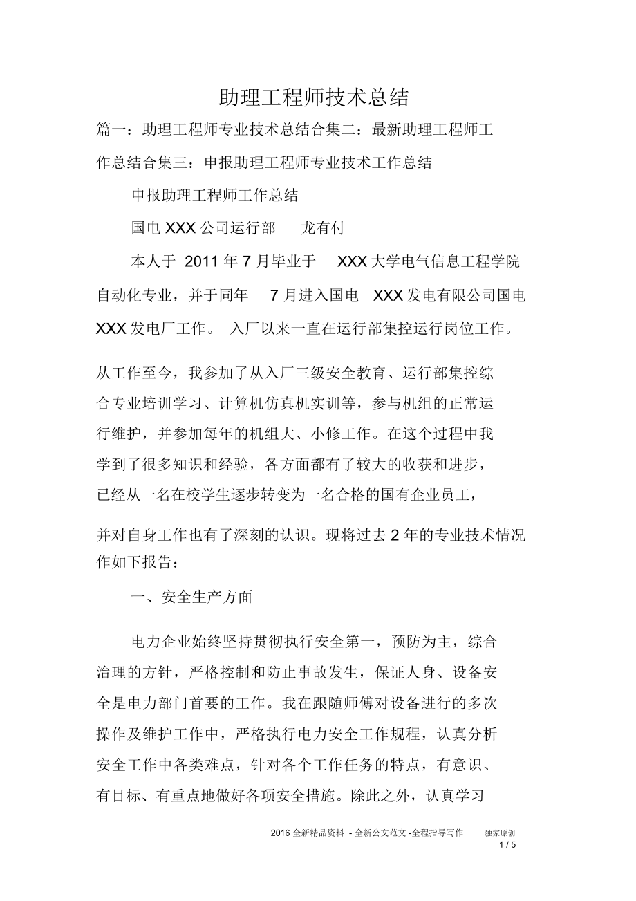 助理工程师技术总结_第1页