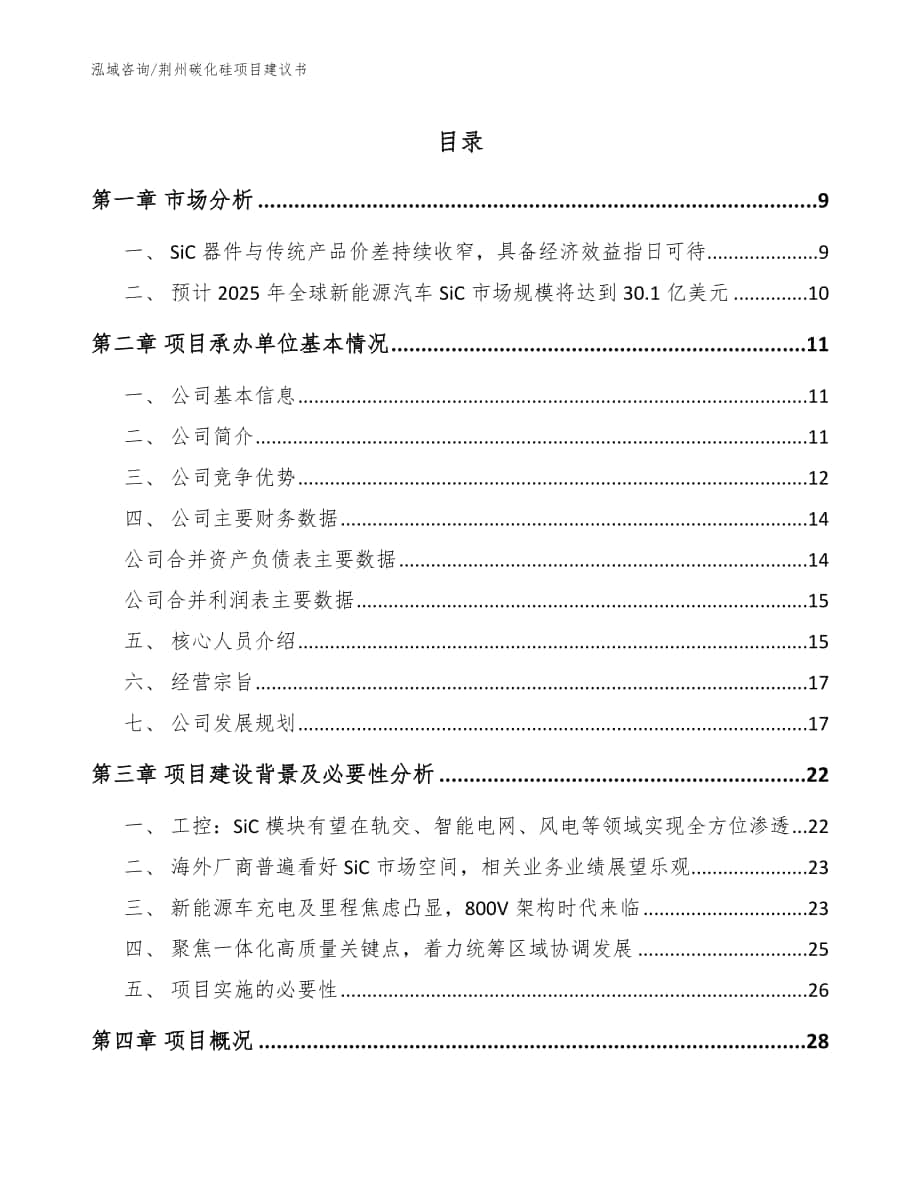 荆州碳化硅项目建议书【范文参考】_第1页