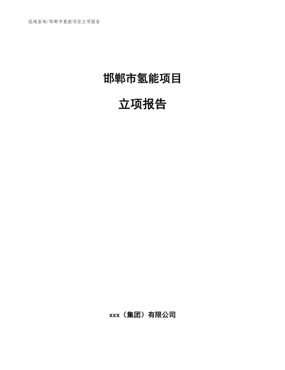 邯郸市氢能项目立项报告_模板范本_第1页