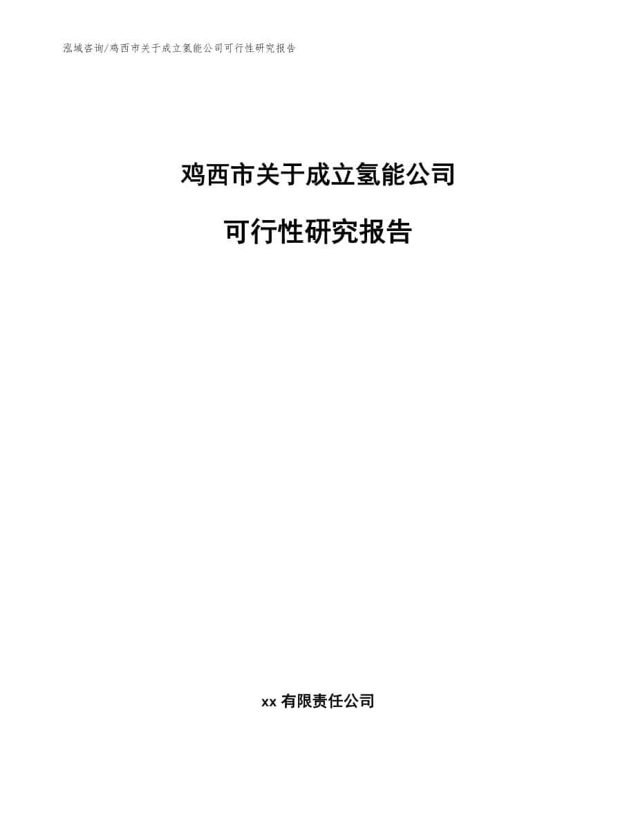 鸡西市关于成立氢能公司可行性研究报告【模板参考】_第1页