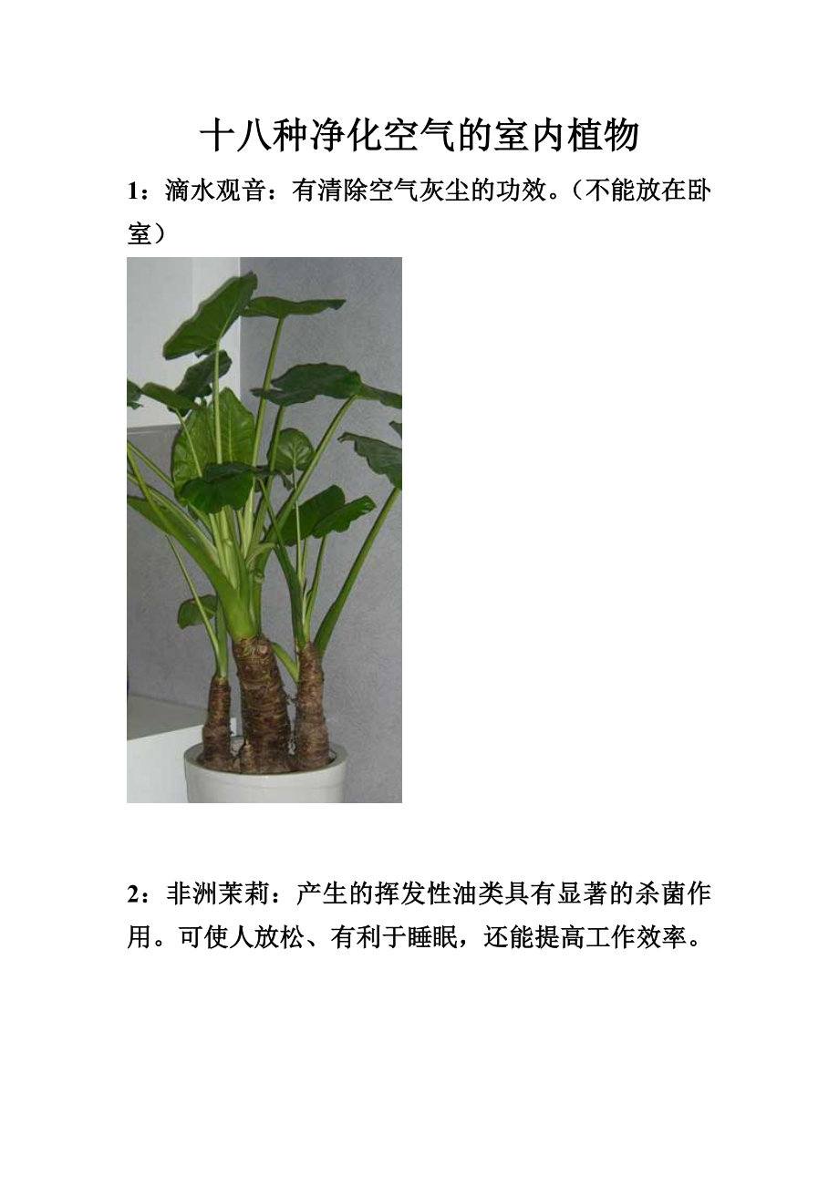 十八种净化空气的室内植物_第1页