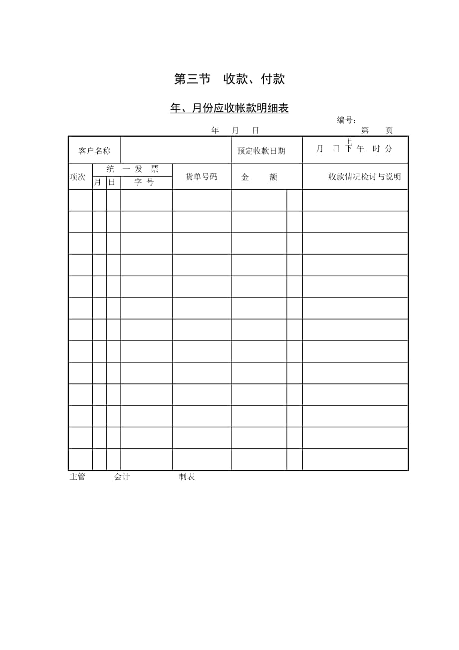 企業(yè)管理表格-第三節(jié) 收款、付款_第1頁