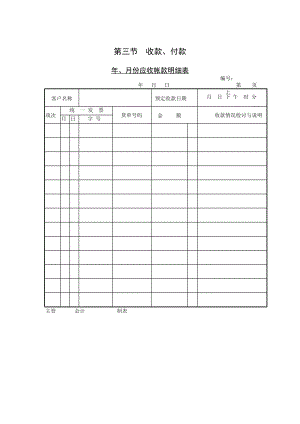 企業(yè)管理表格-第三節(jié) 收款、付款