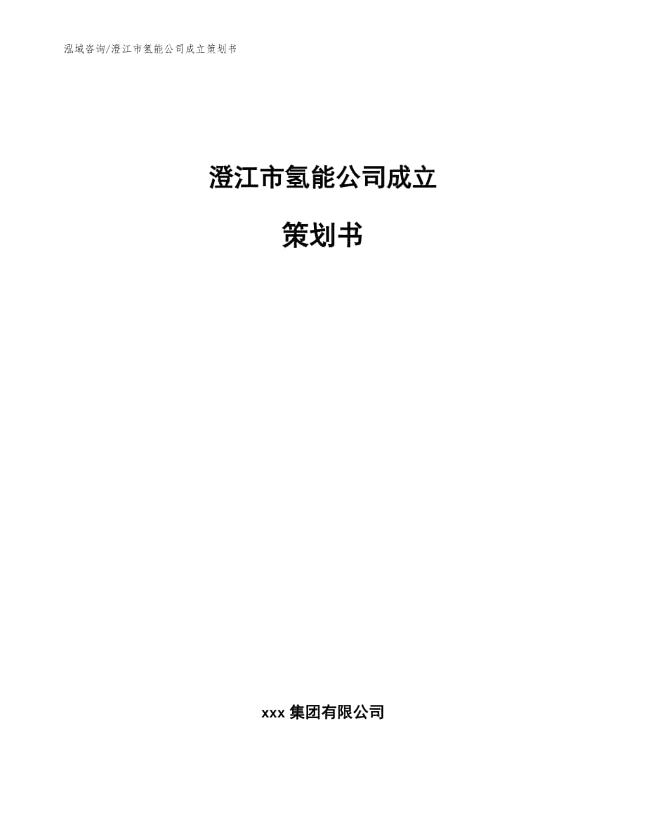 澄江市氢能公司成立策划书_模板范本_第1页