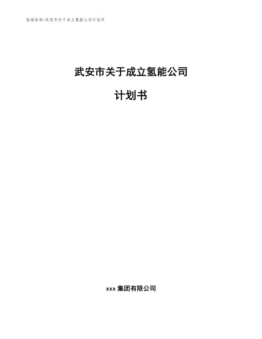 武安市关于成立氢能公司计划书【参考范文】_第1页