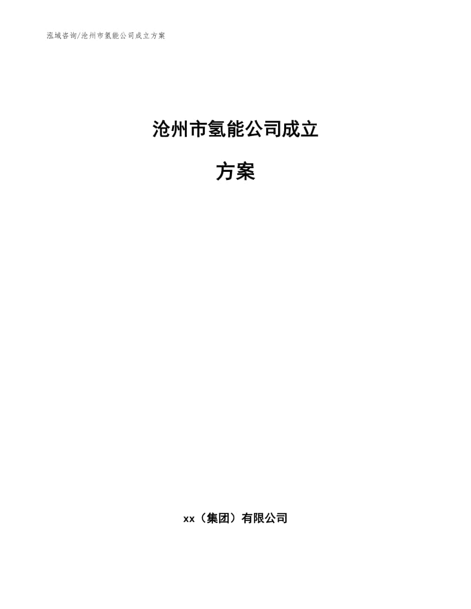 沧州市氢能公司成立方案（模板参考）_第1页