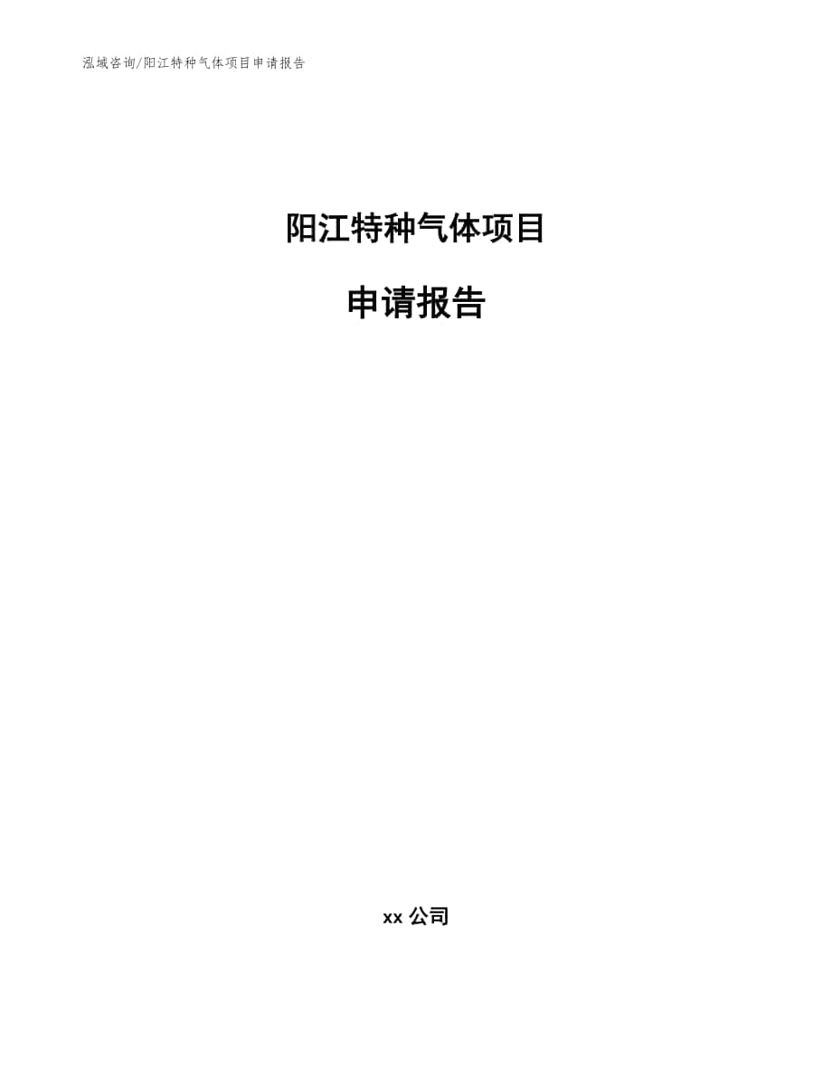 阳江特种气体项目申请报告（参考模板）_第1页