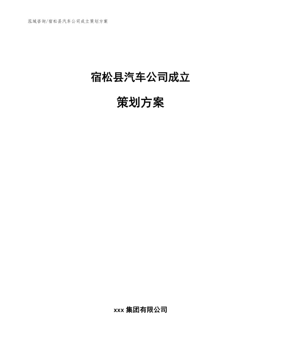 宿松县汽车公司成立策划方案_模板参考_第1页