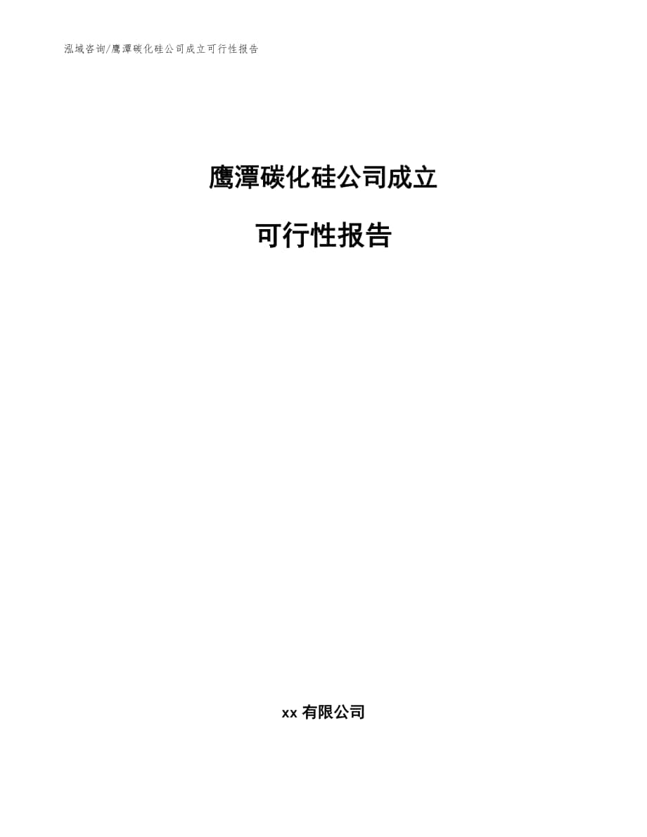 鹰潭碳化硅公司成立可行性报告_范文_第1页