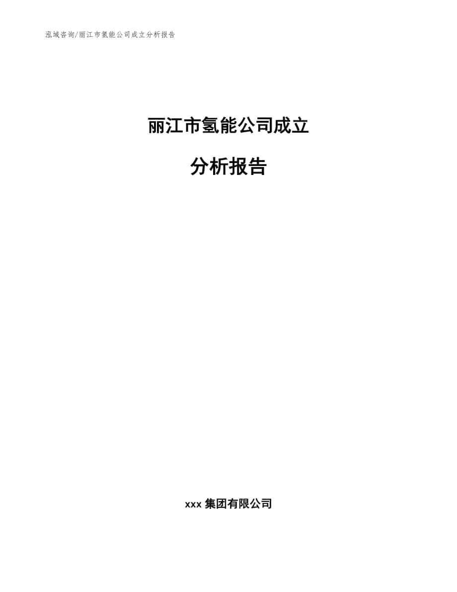 丽江市氢能公司成立分析报告_范文模板_第1页