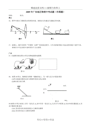 2009年广东地区物理中考试题(作图题)