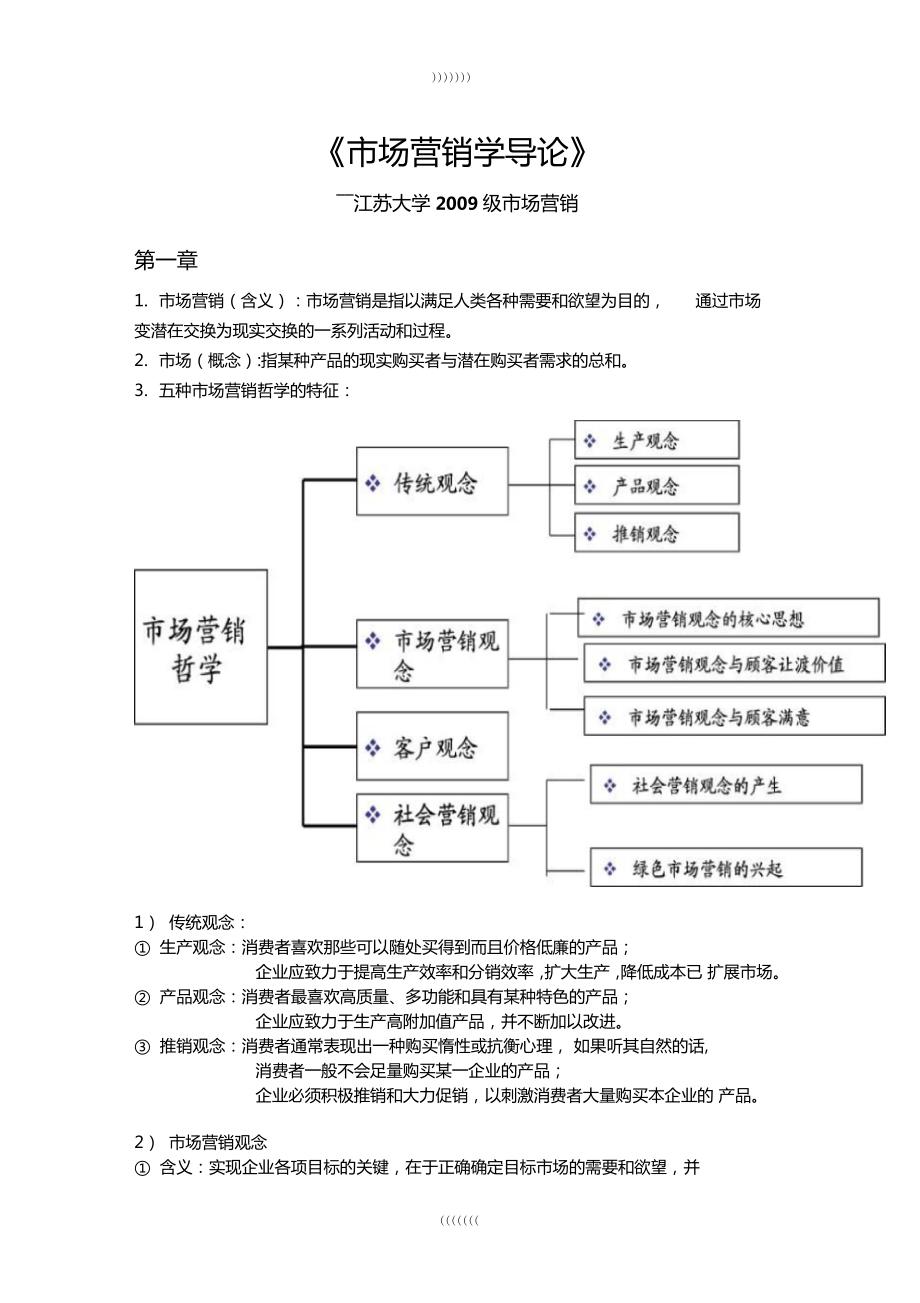 本科营销学复习资料_第1页