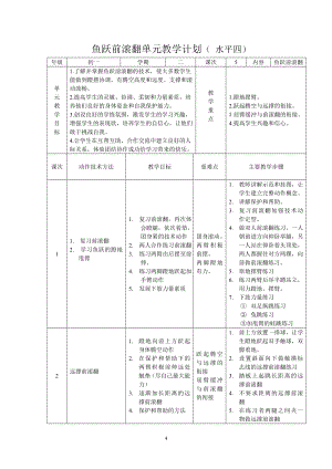 鱼跃前滚翻单元教学计划