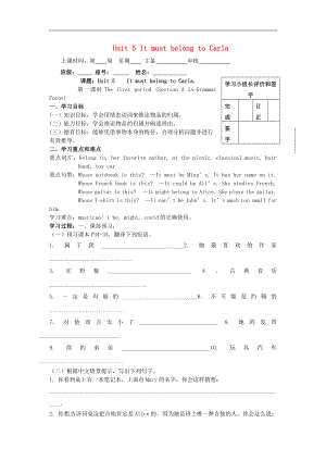 福建省廈門市第五中學(xué)2018學(xué)年九年級(jí)英語(yǔ)全冊(cè)Unit 5 It must belong to Carla學(xué)案