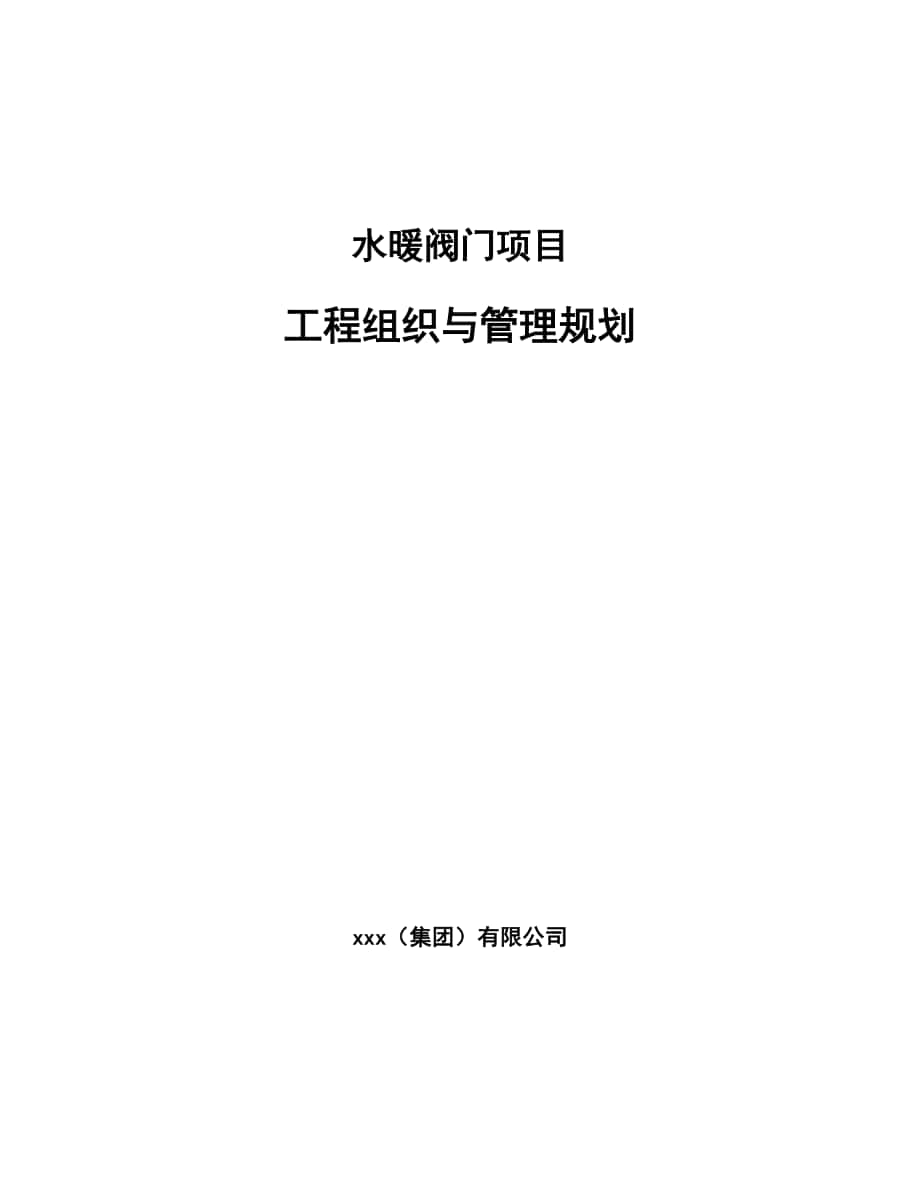 水暖阀门项目工程组织与管理规划（范文）_第1页